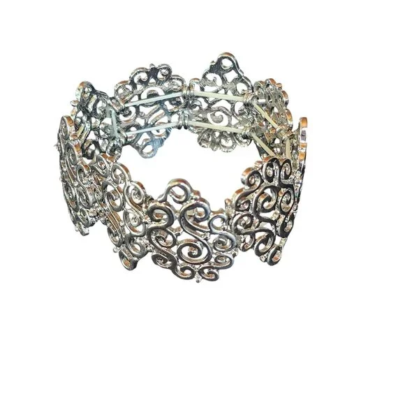 Silver Filigree Stretch Bracelet - Picture 5 of 5
